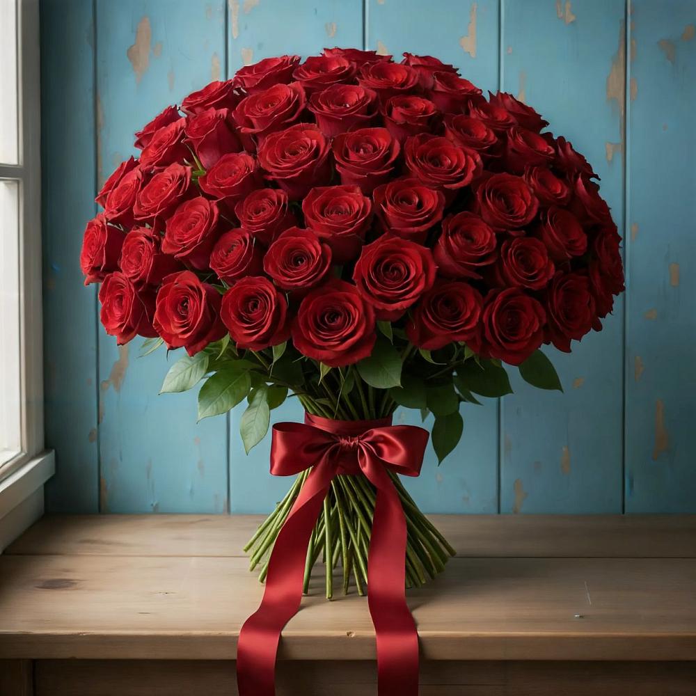 Букет Красные розы Блэк Меджик в Новый