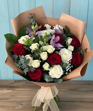 Букет цветов из:  Розы и Альстромерии #REPLACE_PRED# Новый