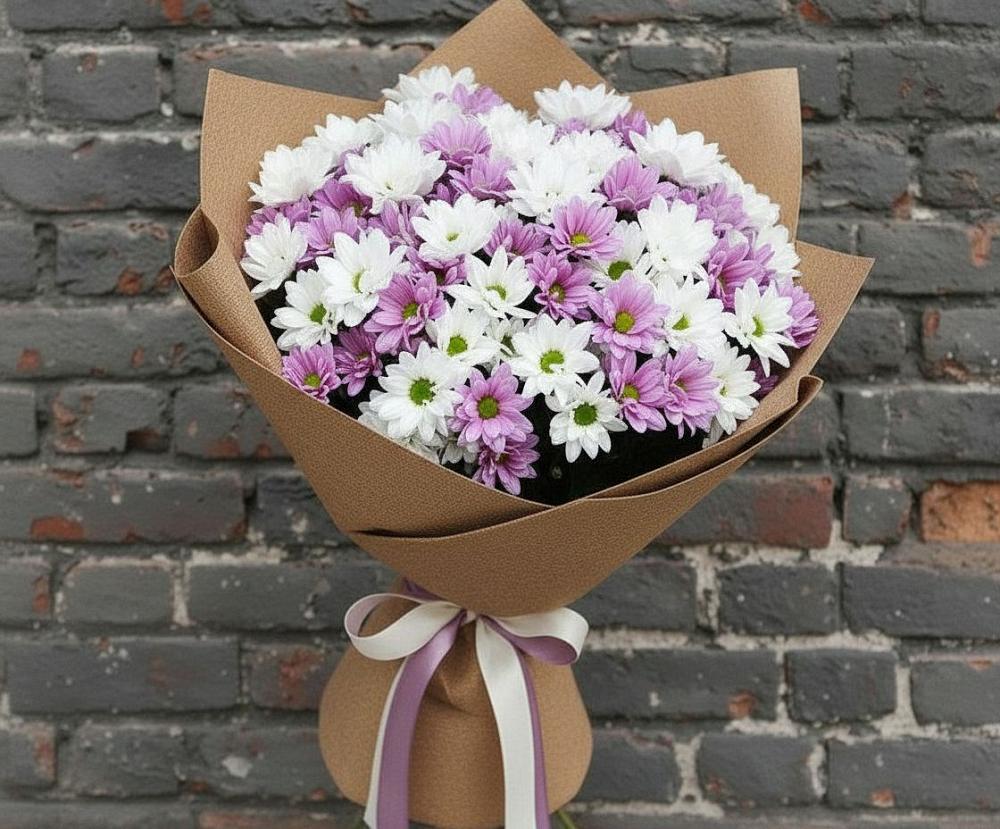 Букет цветов из: Хризантемы в Новый