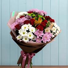 Букет цветов из:  Розы, Хризантемы и Альстромерии #REPLACE_PRED# Новый
