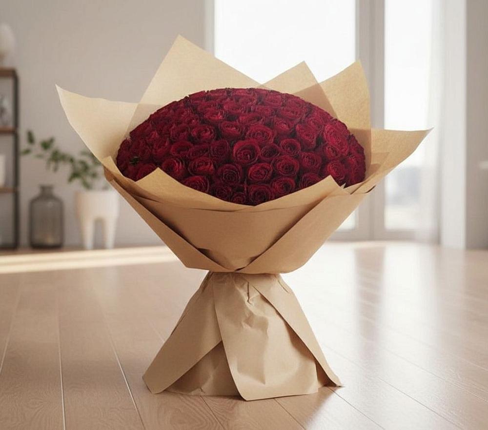 Букет 101 Красная роза в Новый