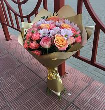 Букет цветов из:  Хризантемы и Розы #REPLACE_PRED# Новый